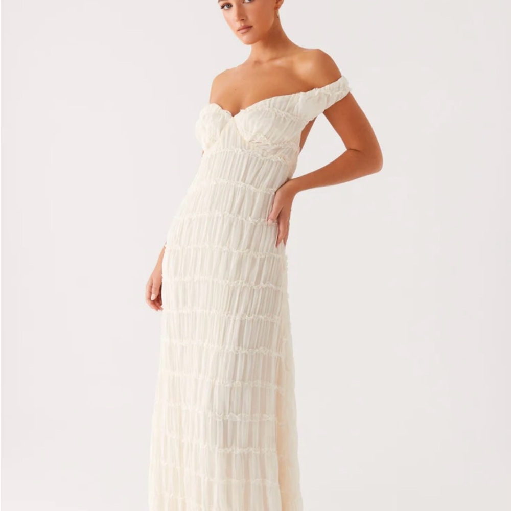 Peppermayo Strapless Cream Gown
